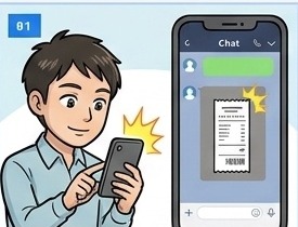 レシートをパシャッと撮ってLINEで送るだけ