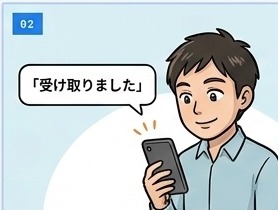 「受け取りました」ですぐ完了。あとは何もしない